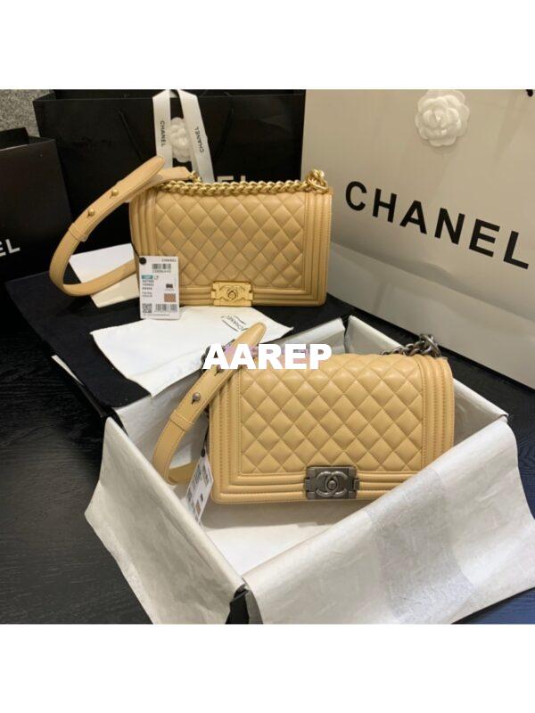Replica Chanel Le boy Lambskin Bag 67086 Beige
