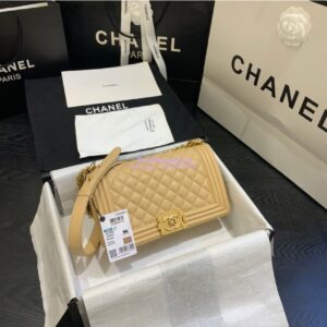 Replica Chanel Le boy Lambskin Bag 67086 Beige 2