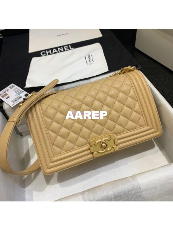 Replica Chanel Le boy Lambskin Bag 67086 Beige 3