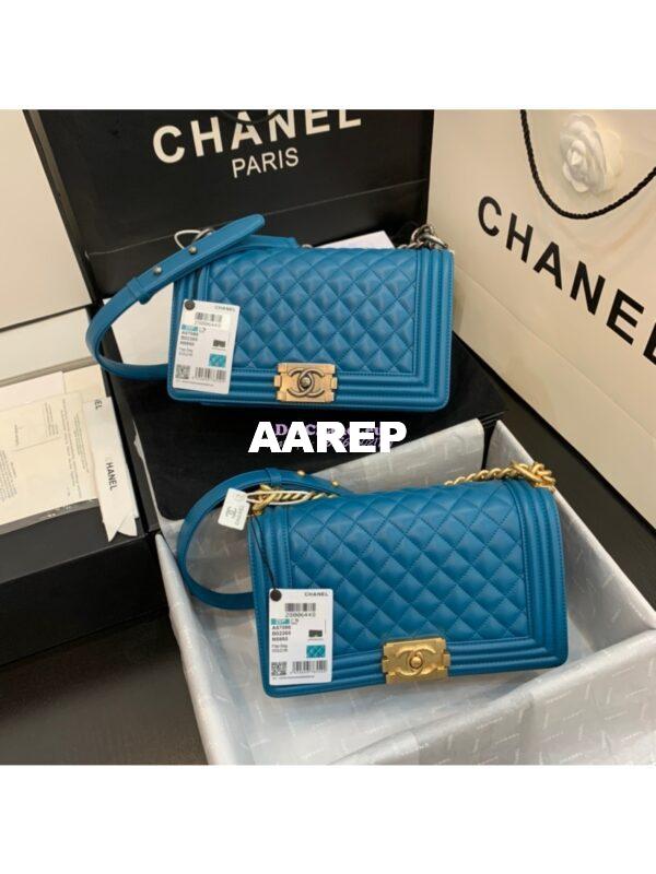 Replica Chanel Le boy Lambskin Bag 67086 Turquoise