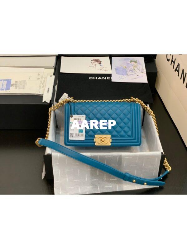 Replica Chanel Le boy Lambskin Bag 67086 Turquoise 2