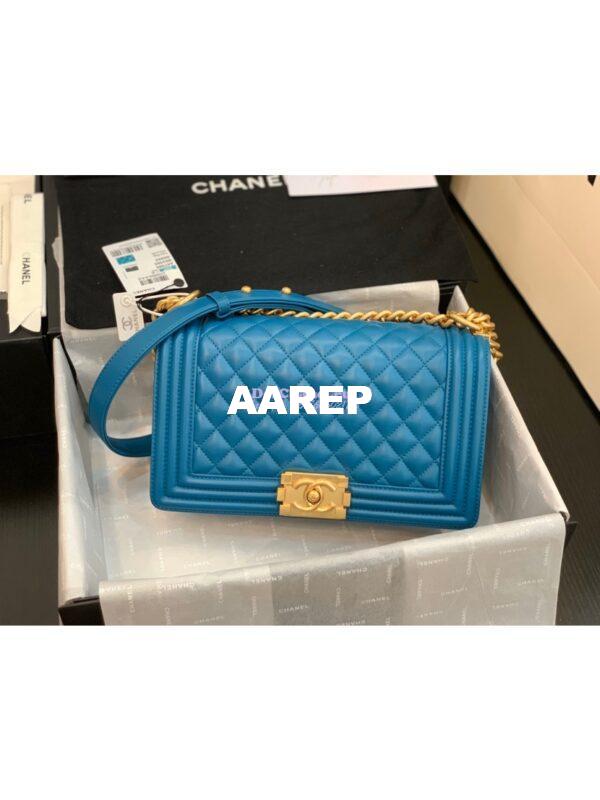 Replica Chanel Le boy Lambskin Bag 67086 Turquoise 3