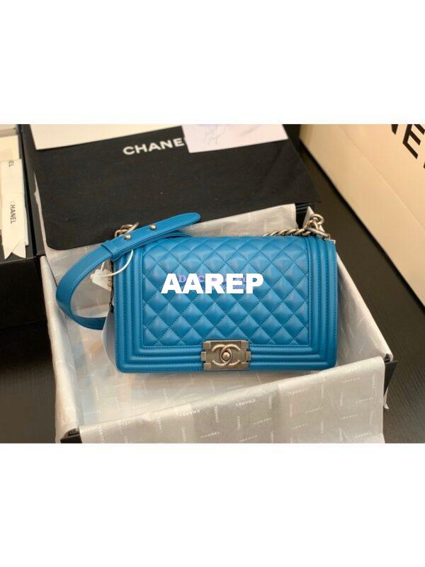 Replica Chanel Le boy Lambskin Bag 67086 Turquoise 11