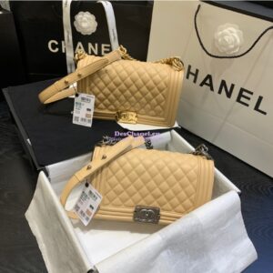 Replica Chanel Le boy Caviar Bag 67086 Beige 2