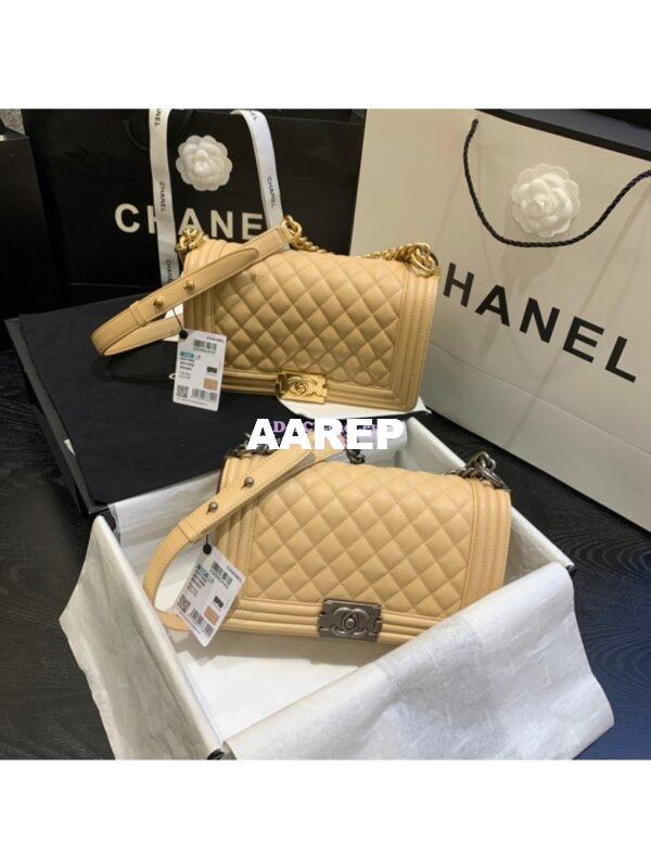 Replica Chanel Le boy Caviar Bag 67086 Beige 2