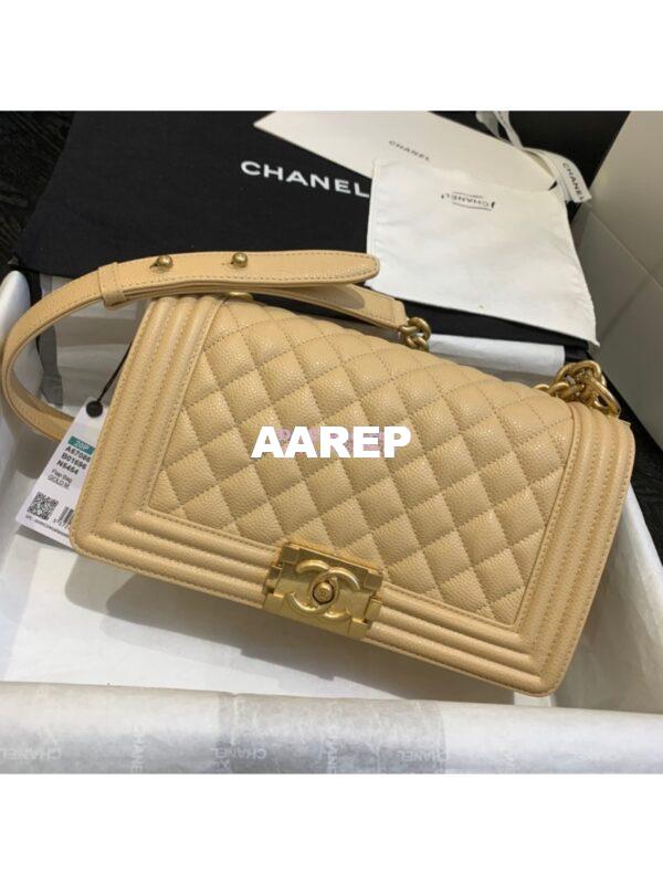 Replica Chanel Le boy Caviar Bag 67086 Beige 4