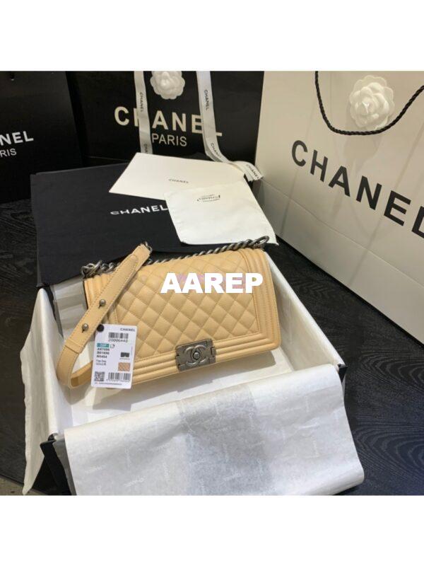 Replica Chanel Le boy Caviar Bag 67086 Beige 12