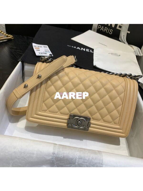 Replica Chanel Le boy Caviar Bag 67086 Beige 13