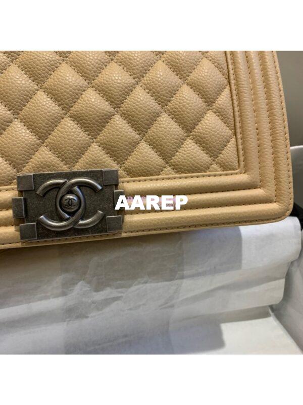 Replica Chanel Le boy Caviar Bag 67086 Beige 14