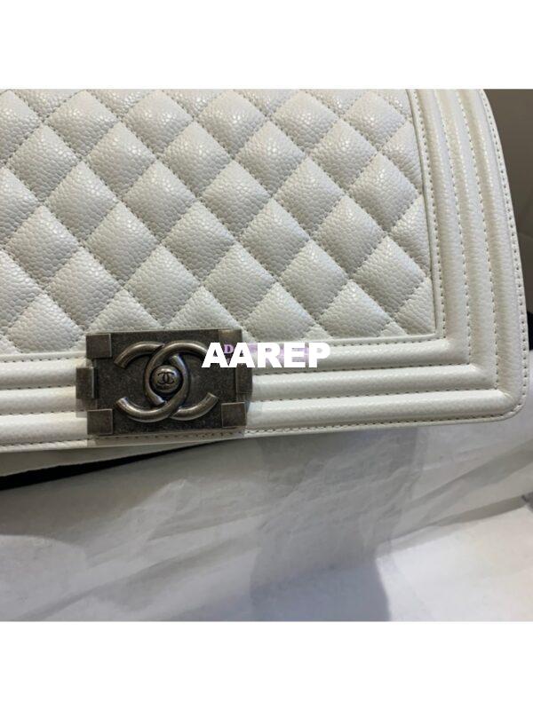 Replica Chanel Le boy Caviar Bag 67086 White 4