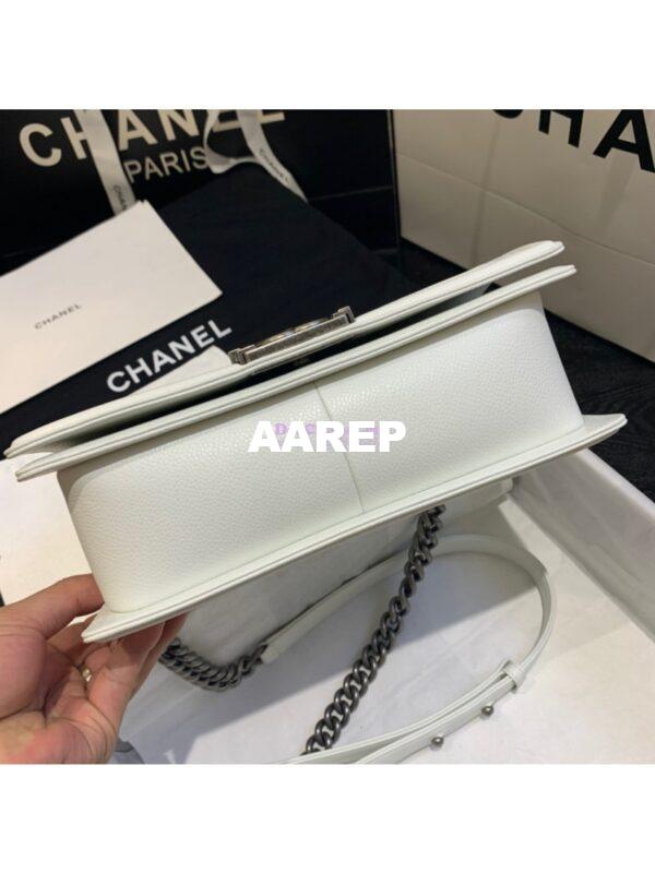 Replica Chanel Le boy Caviar Bag 67086 White 9