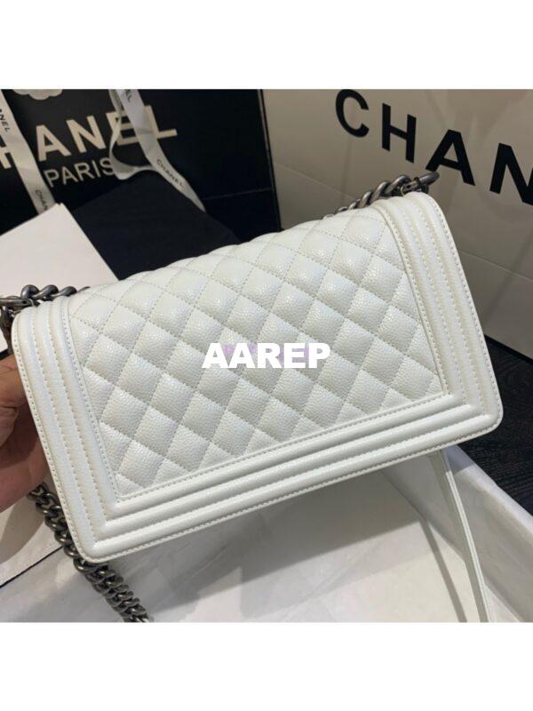 Replica Chanel Le boy Caviar Bag 67086 White 10