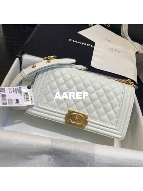 Replica Chanel Le boy Caviar Bag 67086 White 12