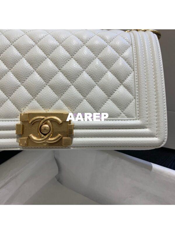 Replica Chanel Le boy Caviar Bag 67086 White 13