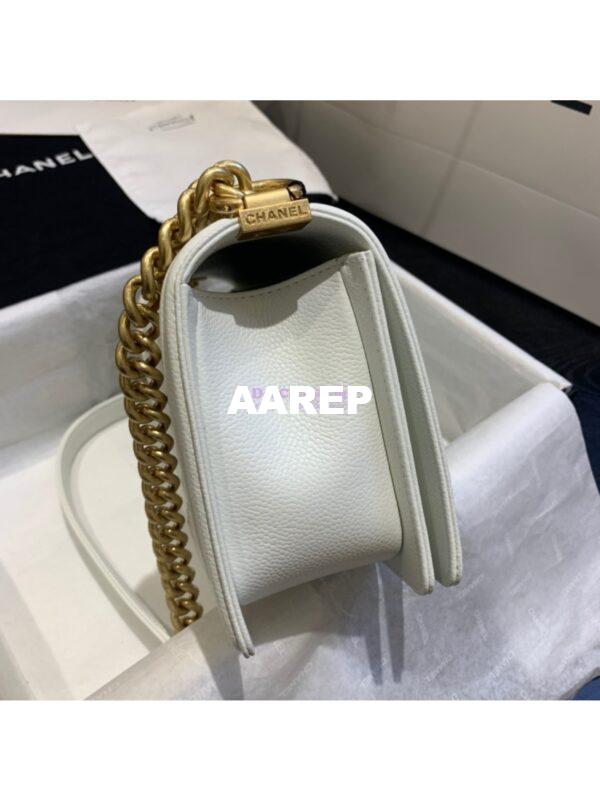 Replica Chanel Le boy Caviar Bag 67086 White 14