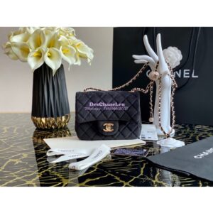 Replica Chanel Velvet with Strass Charm Strap Mini Flap Bag AS1786 Black 2