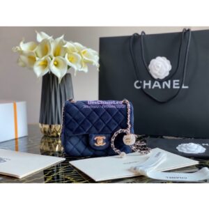 Replica Chanel Velvet with Strass Charm Strap Mini Flap Bag AS1786 Blue