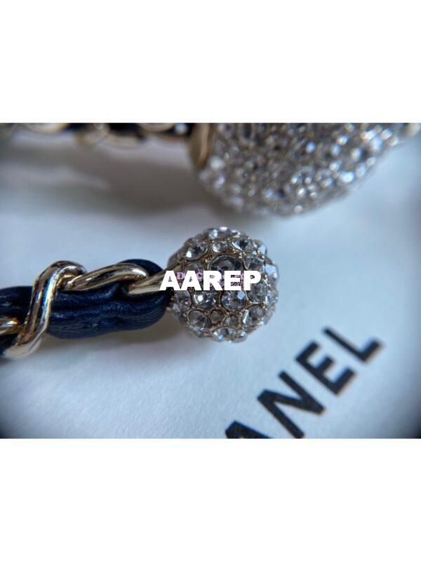 Replica Chanel Velvet with Strass Charm Strap Mini Flap Bag AS1786 Blue 8