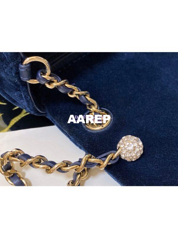 Replica Chanel Velvet with Strass Charm Strap Flap Bag AS1787 Blue 8