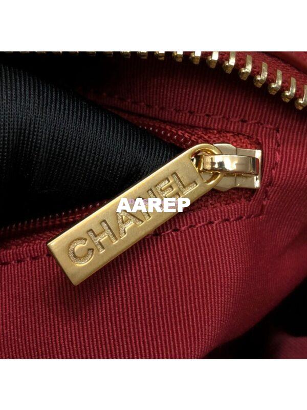 Replica Chanel Shiny Lambskin Small Bowling Bag AS1899 Red 9