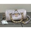 Replica Chanel Shiny Lambskin Small Bowling Bag AS1899 Red