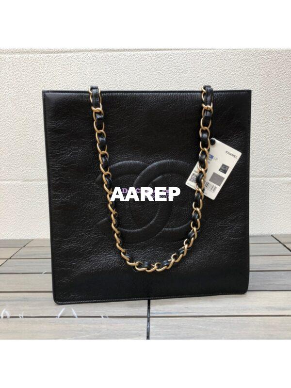 Replica Chanel Shiny Aged Calfskin Shopping Bag AS1945 Black