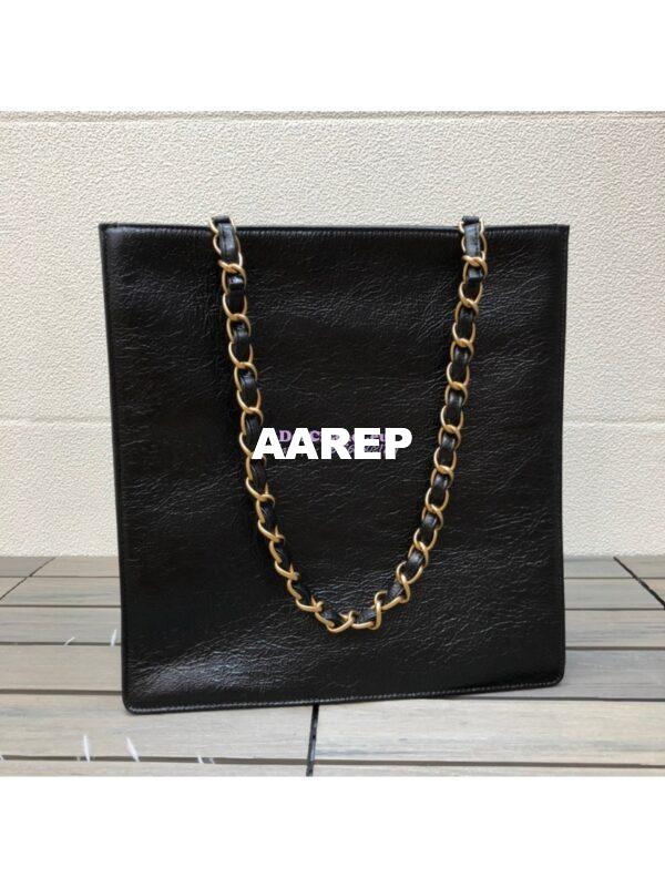 Replica Chanel Shiny Aged Calfskin Shopping Bag AS1945 Black 3