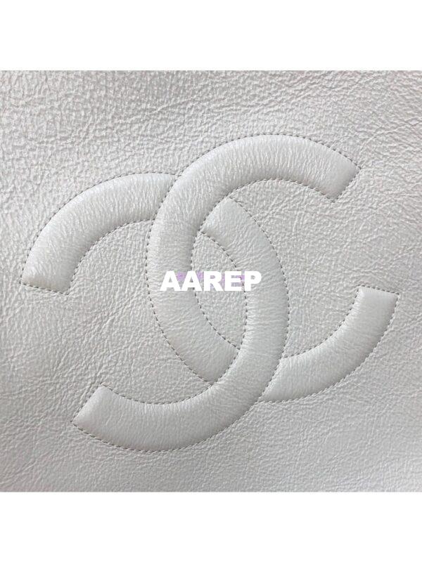 Replica Chanel Shiny Aged Calfskin Shopping Bag AS1945 White 2