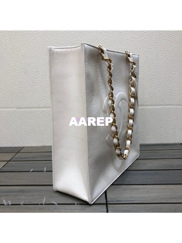 Replica Chanel Shiny Aged Calfskin Shopping Bag AS1945 White 3