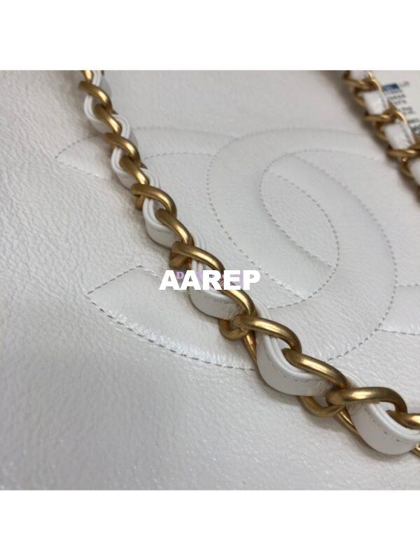Replica Chanel Shiny Aged Calfskin Shopping Bag AS1945 White 4