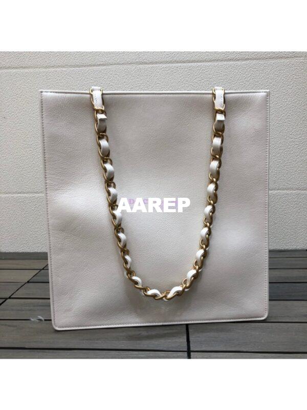 Replica Chanel Shiny Aged Calfskin Shopping Bag AS1945 White 9