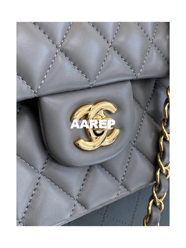 Replica Chanel CF 1112 Classic Flap Lambskin in Grey Bag 4