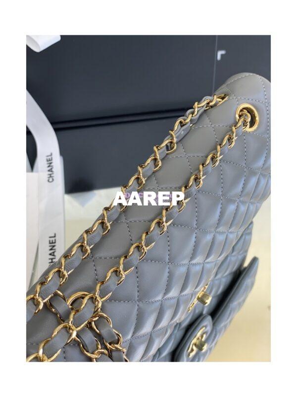 Replica Chanel CF 1112 Classic Flap Lambskin in Grey Bag 5