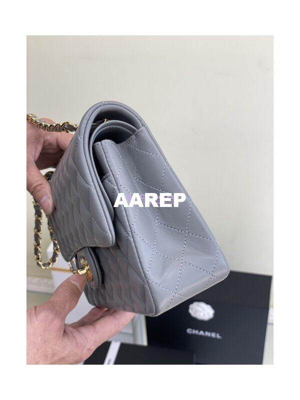 Replica Chanel CF 1112 Classic Flap Lambskin in Grey Bag 6