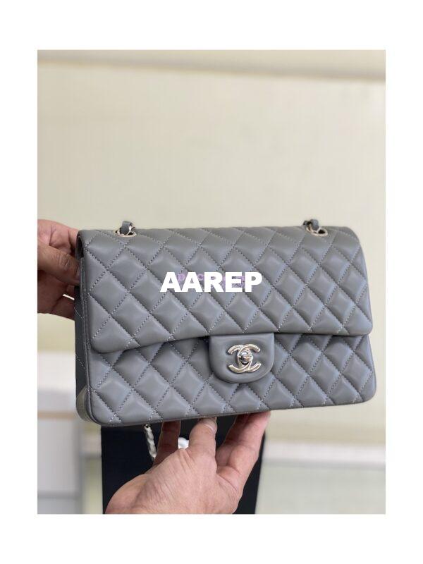 Replica Chanel CF 1112 Classic Flap Lambskin in Grey Bag 12