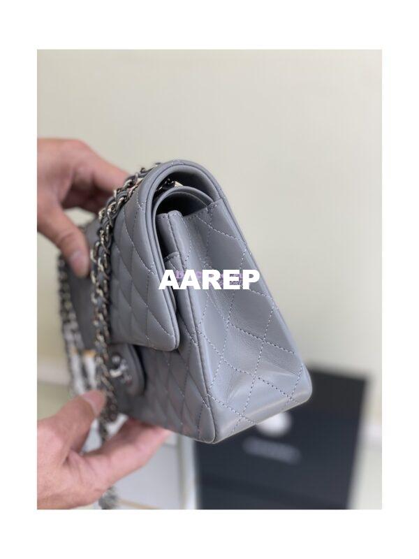 Replica Chanel CF 1112 Classic Flap Lambskin in Grey Bag 13