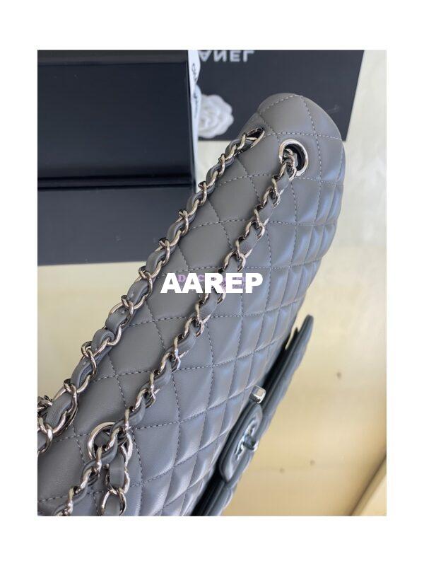 Replica Chanel CF 1112 Classic Flap Lambskin in Grey Bag 14