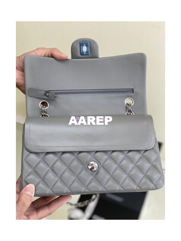 Replica Chanel CF 1112 Classic Flap Lambskin in Grey Bag 17