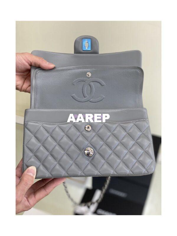 Replica Chanel CF 1112 Classic Flap Lambskin in Grey Bag 18
