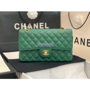 Replica Chanel CF 1112 Classic Flap Caviar in Green Bag