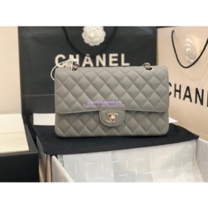 Replica Chanel CF 1112 Classic Flap Caviar in Grey Bag 2