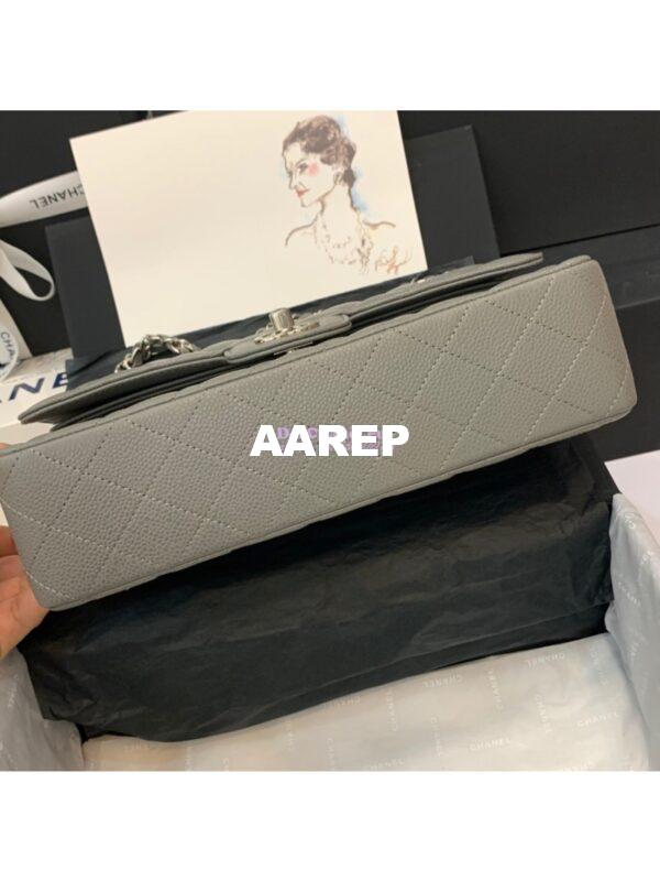 Replica Chanel CF 1112 Classic Flap Caviar in Grey Bag 12
