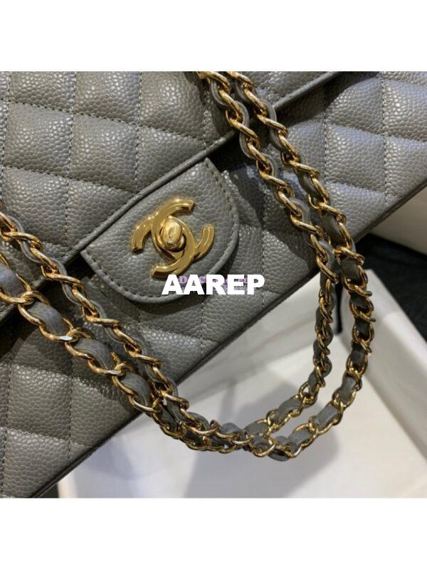 Replica Chanel CF 1112 Classic Flap Caviar in Grey Bag 16