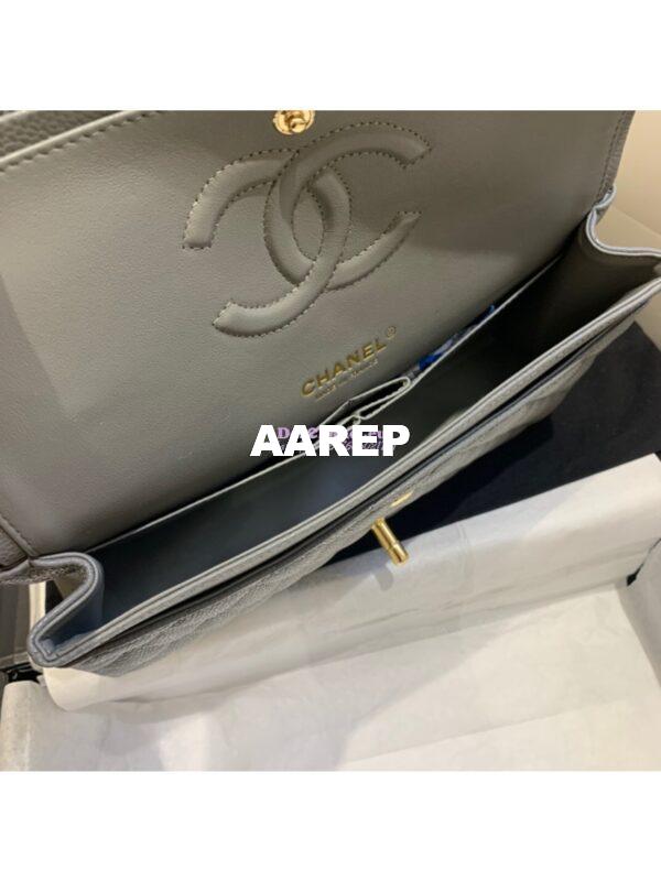 Replica Chanel CF 1112 Classic Flap Caviar in Grey Bag 17