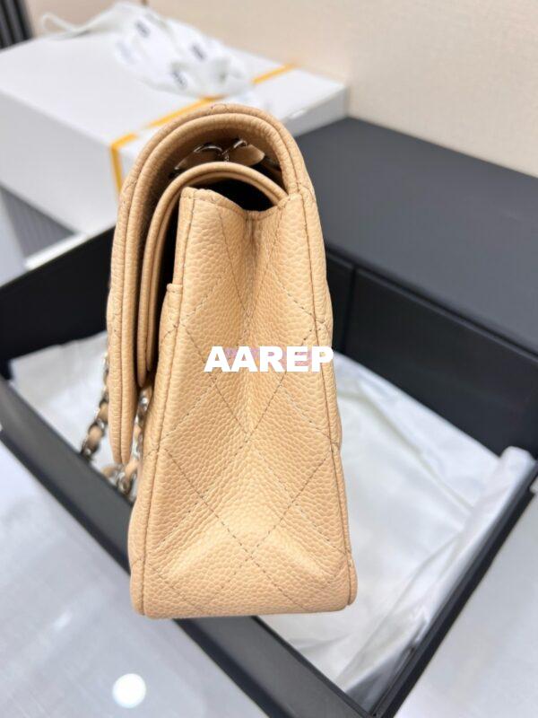 Replica Chanel CF 1112 Classic Flap Caviar in Beige Bag 8