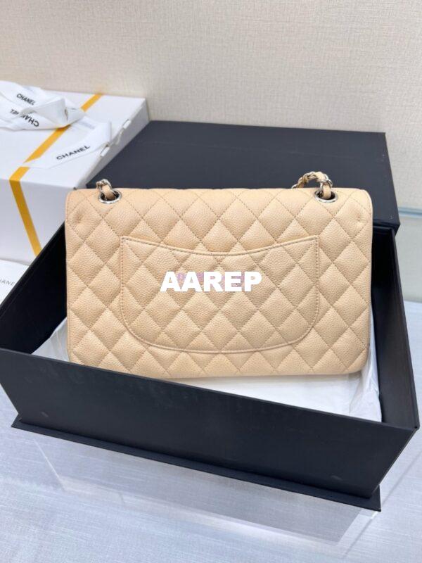 Replica Chanel CF 1112 Classic Flap Caviar in Beige Bag 11