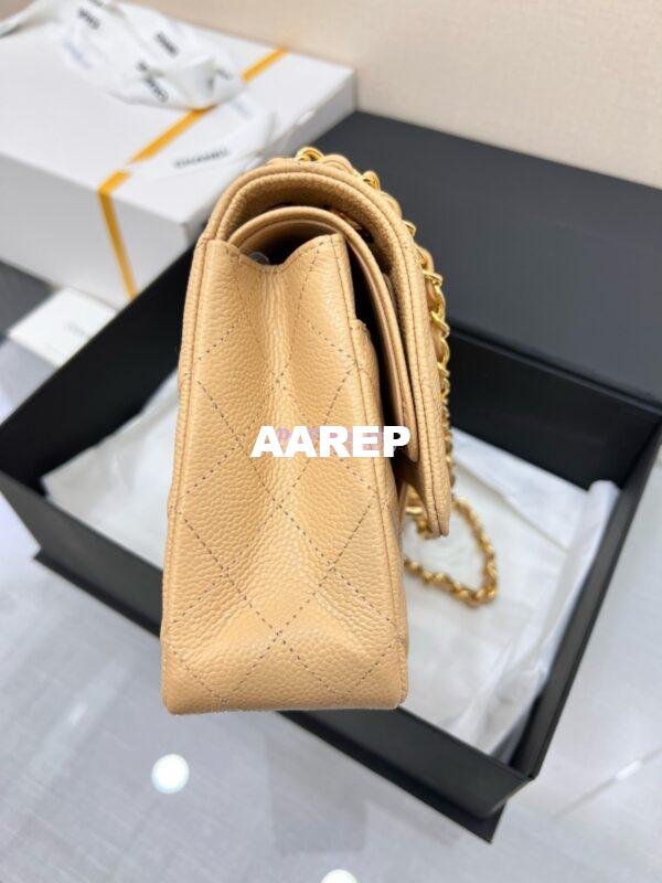 Replica Chanel CF 1112 Classic Flap Caviar in Beige Bag 15
