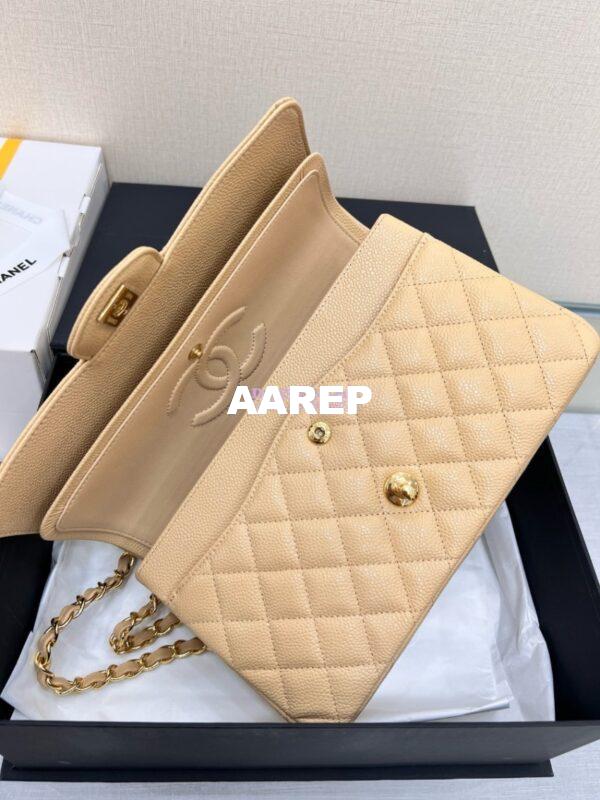 Replica Chanel CF 1112 Classic Flap Caviar in Beige Bag 16