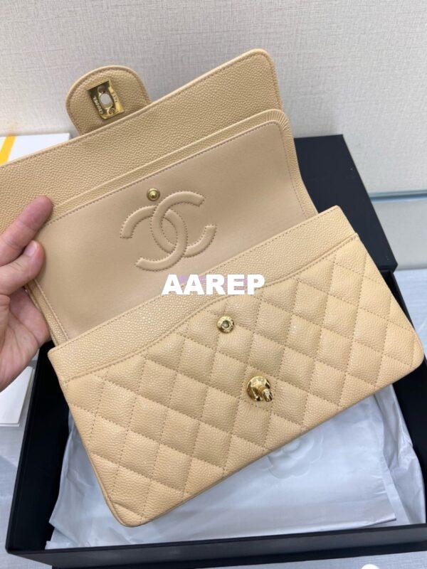 Replica Chanel CF 1112 Classic Flap Caviar in Beige Bag 17