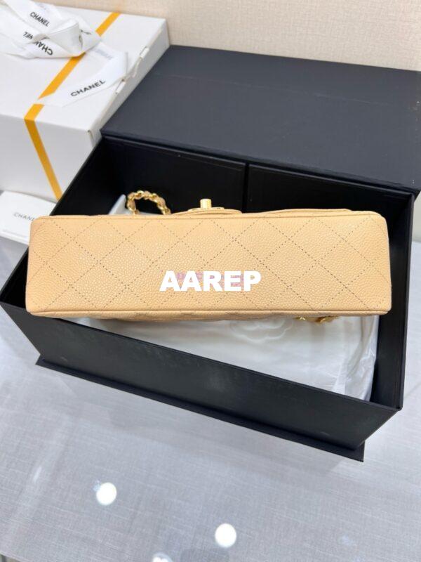 Replica Chanel CF 1112 Classic Flap Caviar in Beige Bag 22